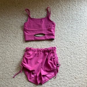 Five dancewear pink set!! Top: flex tank bottoms: high tided shorts
